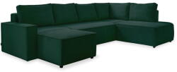 Miuform Sötétzöld kordbársony kinyitható sarokkanapé (jobb oldali-U alakú) Brave Dave - Miuform