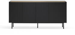 Teulat Fekete alacsony komód tölgyfa dekorral 165x78 cm Arista - Teulat