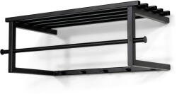 Spinder Design Fekete fém fali fogas polccal 76 cm Marco - Spinder Design