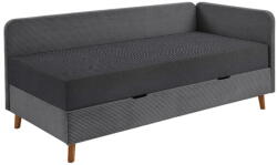 meise.möbel Sötétszürke kárpitozott egyszemélyes ágy tárolóhellyel 90x200 cm Cabana - Meise Möbel