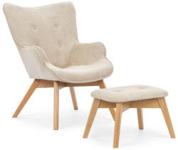 Ropez Bézs kordbársony fotel lábtartóval Niko - Ropez - bonami - 192 772 Ft