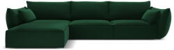 Mazzini Sofas Sötétzöld bársony sarokkanapé (bal oldali-heverő résszel) Vanda - Mazzini Sofas - bonami - 747 140 Ft