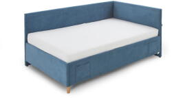meise.möbel Kék kárpitozott ágyneműtartós sarok gyerekágy ágyráccsal 90x200 cm Cool - Meise Möbel