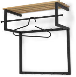 Spinder Design Fekete-natúr színű fém fali fogas polccal 76 cm Rizzoli - Spinder Design