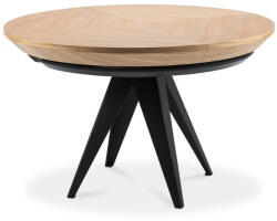 Windsor & Co Sofas Kerek bővíthető étkezőasztal tölgyfa dekoros asztallappal hosszabbító asztallappal ø 120 cm Magnus - Windsor & Co Sofas