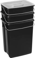 Keter Fekete műanyag szelektív szemetes készlet 3 db-os 2x10+6 l Biobox - Curver