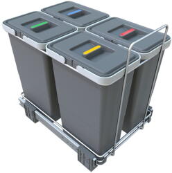 Elletipi Műanyag szemetes szelektív hulladékhoz/beépíthető 8 + 8 + 8 + 8 l Ecofil - Elletipi