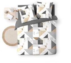 douceur d'intérieur Fehér-szürke kétszemélyes hosszabbított mikroszálas ágyneműhuzat 240x220 cm Trigone - douceur d'intérieur
