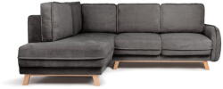 Bonami Selection Szürke kordbársony kinyitható sarokkanapé (bal oldali) Tori - Bonami Selection