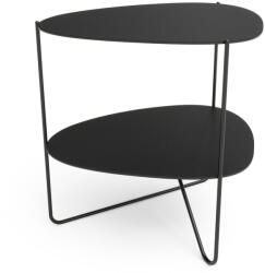 LIND DNA Fekete fém dohányzóasztal 37x44 cm Curve Double Bull - LIND DNA