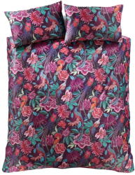 Catherine Lansfield Lila kétszemélyes bársony ágyneműhuzat 200x200 cm Kate Floral - Catherine Lansfield