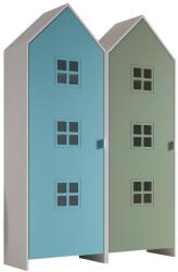 Vipack Zöld-világoskék gyerek ruhásszekrény 115x171, 5 cm CASAMI BRUGES - Vipack