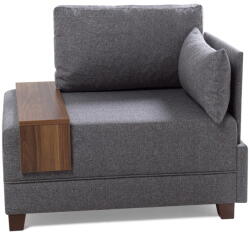 Hanah Home Martha szürke fotel jobb karfával és italtartóval - Balcab Home