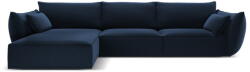 Mazzini Sofas Sötétkék bársony sarokkanapé (bal oldali-heverő résszel) Vanda - Mazzini Sofas - bonami - 747 142 Ft