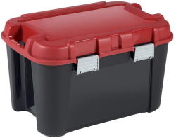 Keter Piros-fekete fedeles műanyag tárolódoboz 59x39, 5x36 cm Totem - Curver