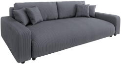 ROPEZ Sötétszürke kordbársony kinyitható tárolóhelyes kanapé 234 cm Sara - Ropez