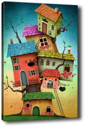 Vavien Artwork Tree Houses kép, 40 x 60 cm - Tablo Center