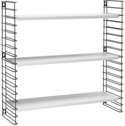 Metaltex Libro háromszintes fekete polc fehér elemekkel, hossz 70 cm - Metaltex
