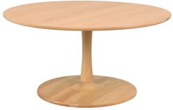 Rowico Home Natúr színű kerek dohányzóasztal tölgyfa dekorral 90x90 cm Hobart - Rowico