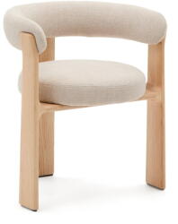 Kave Home Bézs-natúr színű kőrisfa karfás étkezőfotel Granite - Kave Home