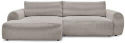 Bobochic Paris Világosszürkés bézs kordbársony kinyitható sarokkanapé (bal oldali) Lucien - Bobochic Paris