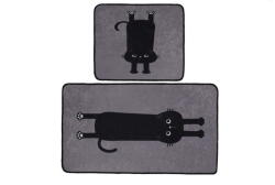 Foutastic Fekete-szürke fürdőszobai kilépő szett 2 db-os 60x100 cm Comfort - Foutastic