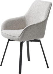 Unique Furniture Világosszürke kárpitozott karfás étkezőfotel Alma - Unique Furniture