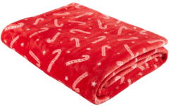 Catherine Lansfield Karácsonyi mintás mikroplüss takaró 130x170 cm Candy Cane - Catherine Lansfield