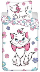 Jerry Fabrics Fehér egyszemélyes pamut gyerek ágyneműhuzat 140x200 cm Marie Cat "Floral" - Jerry Fabrics