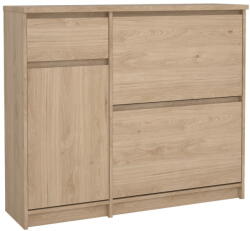 Tvilum Natúr színű billenő ajtós cipőtartó tölgyfa dekorral 109x93x32 cm Naia - Tvilum