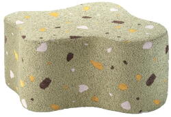 Wigiwama Zöld buklé-zsenília gyerek puff Terrazzo Cloud - Wigiwama