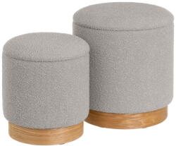 Casa Selección Világosszürke buklé puff - Casa Selección - bonami - 84 737 Ft