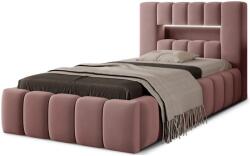 Eltap Rózsaszín kárpitozott ágyneműtartós egyszemélyes ágy ágyráccsal 90x200 cm Lamica - ELTAP