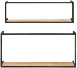 WENKO Pieces 2 db fémszerkezetű fenyőfa polc, szélesség 55 cm - Wenko