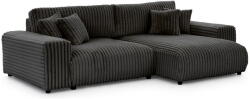 Ropez Sötétszürke kordbársony kinyitható-tárolóhelyes sarokkanapé (jobb oldali) Sarina - Ropez