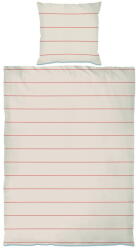 Mette Ditmer Piros-bézs egyszemélyes hosszabbított pamut-szatén ágyneműhuzat 140x220 cm Align - Mette Ditmer Denmark