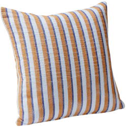 Hübsch Rita kék-barna pamut párna, 50 x 50 cm - Hübsch