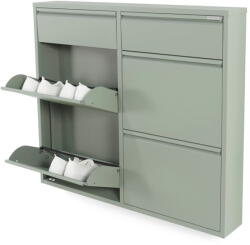 Spinder Design Szürkészöld fém billenő ajtós cipőtartó 98x86x15 cm Billy - Spinder Design