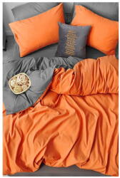 Mila Home Narancssárga-szürke négyrészes kétszemélyes hosszabbított pamut ágyneműhuzat lepedővel 200x220 cm - Mila Home