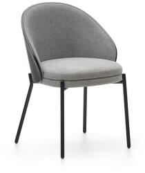 Kave Home Fekete-szürke kárpitozott étkezőfotel Eamy - Kave Home