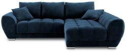 Windsor & Co Sofas Nuage királykék kinyitható sarokkanapé bársony kárpittal, jobb oldali - Windsor & Co Sofas