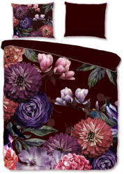 Descanso Gerbera organikus pamut egyszemélyes borvörös ágyneműhuzat, 140 x 220 cm - Descanso