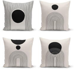 Minimalist Cushion Covers Fekete-bézs párnahuzat szett 4 db-os 43x43 cm - Minimalist Cushion Covers