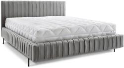Eltap Szürke kárpitozott ágyneműtartós franciaágy ágyráccsal 140x200 cm Plissa - ELTAP