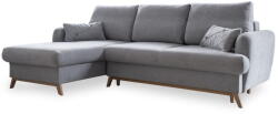 Miuform Világosszürke kinyitható-tárolóhelyes sarokkanapé (bal oldali-heverő résszel) Scandic Lagom - Miuform
