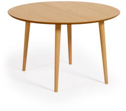 Kave Home Natúr színű bővíthető étkezőasztal tölgyfa dekorral ø 120 cm Oqui - Kave Home