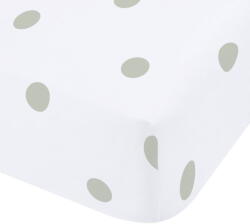 Catherine Lansfield Fehér-zöld gumis flanel lepedő 135x190 cm Polka Dot - Catherine Lansfield