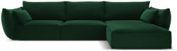 Mazzini Sofas Sötétzöld bársony sarokkanapé (jobb oldali-heverő résszel) Vanda - Mazzini Sofas - bonami - 747 142 Ft