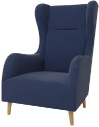 Ropez Sötétkék bársony füles fotel Carole - Ropez