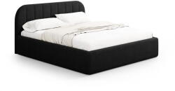 Windsor & Co Fekete kárpitozott ágyneműtartós franciaágy ágyráccsal 140x200 cm Juno - Windsor & Co Sofas